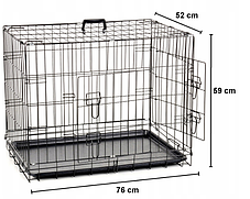 Клітка транспортер для перевезення собак металева 76x46x52 см, фото 2