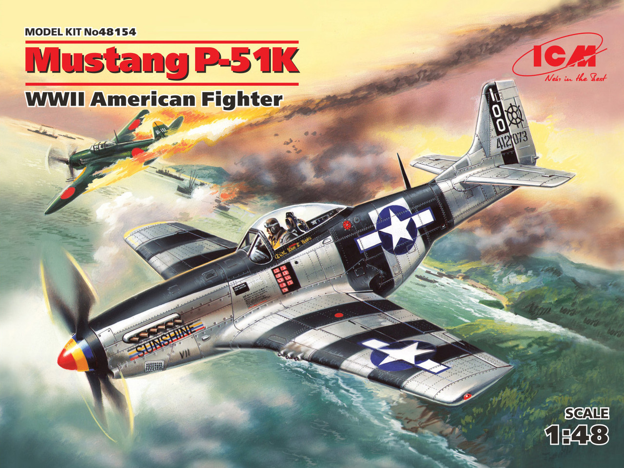 Пластикова модель 1/48 ICM 48154 американський винищувач Mustang P-51K, фото 1