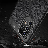 Кожаный чехол Leather Skin Case для samsung a72 / самсунг А72 ЧЕРНЫЙ