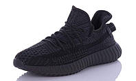 Мужские дышащие кроссовки Baas Yeezy Boost сетка/текстиль р 41-46 черные