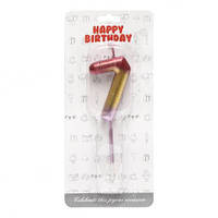 От 16 шт. Свічка-цифра "7" металік різнокольорова  JY-1065 купить оптом