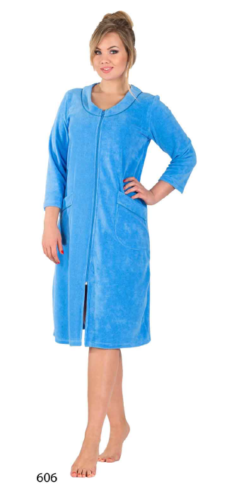 Жіночий халат для дому прямого крою із бавовни Calipso 606 - фото 1 - id-p252646561