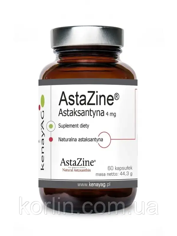 Астаксантин 4 мг 60 кап KenayAG AstaZine 4 mg Доставка з ЄС, фото 1