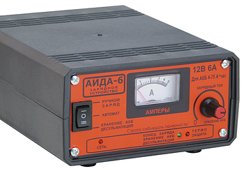 Зарядний пристрій АІДА-6, з ефектом десульфатації, для гелевих АКБ (12В акумуляторні батареї 4÷75А*год)