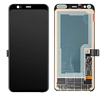 Дисплей (екран) для Google Pixel 4 + тачскрин, чорний, P-OLED, оригінал (54) з передньою панеллю, Clearly
