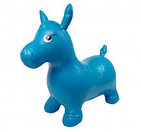 Детский резиновый надувной прыгун-лошадка Bambi ребенку от 1 года, выдерживает вес до 25 кг, 37х30х5 см, синий