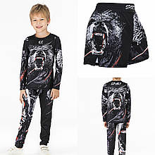 Комплект компресійний дитячий/футболка лонгслів, шорти, штани/принт Grizzly/L (120-130 см)