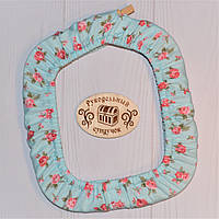 Чохол для квадратних п'ялець Nurge №4 (250*280 мм) Дрібні троянди на блакитному