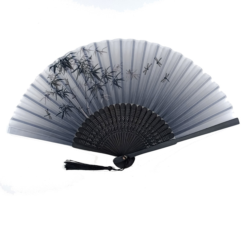 Віяло дерев'яне сіре 21х37 см (C4073)