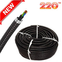 Металорукав в ПВХ ізоляції з протяжкою РЗ-ЦП d50 (бух 10м), Металорукав оцинкований в ПВХ, Standart, (73418)