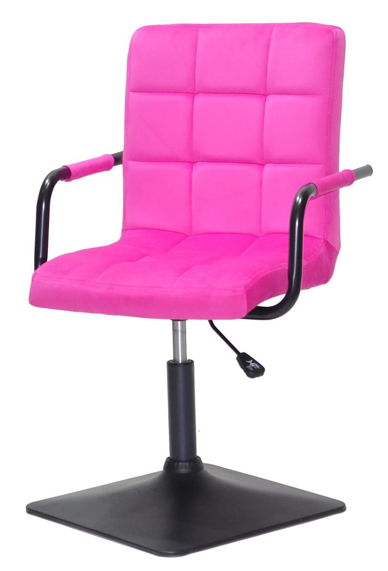 Крісло Augusto-Arm 4-BK-BASE малина В-1023 велюр з чорними підлокітниками, на чорній квадратній опорі, фото 1