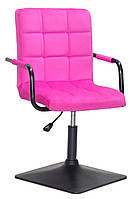 Крісло Augusto-Arm 4-BK-BASE малина В-1023 велюр з чорними підлокітниками, на чорній квадратній опорі, фото 2