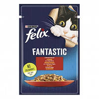 Felix (Феликс) пауч Fantastic для кошек говядина кусочки в желе 85г*26шт.