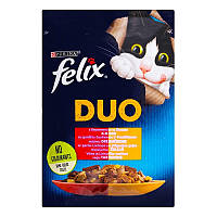 Felix (Феликс) пауч Fantastic Duo для кошек говядина птица кусочки в желе 85г*26шт.