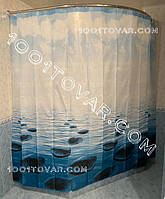 Тканевая шторка для ванной комнаты из полиэстера "Stone" (Капли) Tropik, размер 240х200 см., Турция