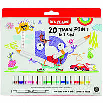 Фломастери Twin двусторонні 20 кольорів Bruynzeel, 60125020
