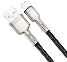 Кабель для зарядки телефона/ смартфона Baseus USB - Lightning 2.4 А 1 м Чорний/ Сірий (CALJK-A01), фото 3