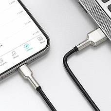 Кабель для зарядки телефона/ смартфона Baseus USB - Lightning 2.4 А 1 м Чорний/ Сірий (CALJK-A01), фото 5