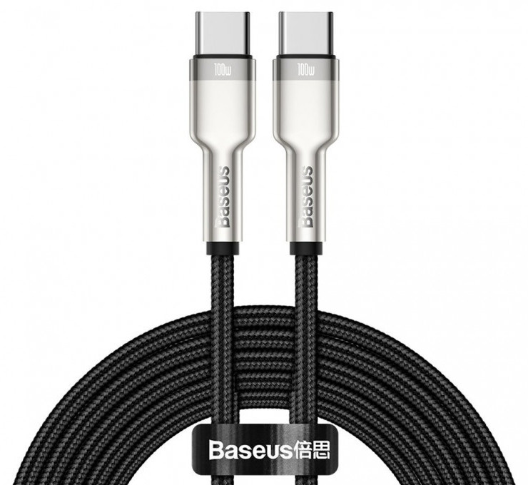 Кабель для зарядки телефона/ смартфона Baseus Type-C - Type-C 5 А 2 м Чорний/ Сірий (CATJK-D01)