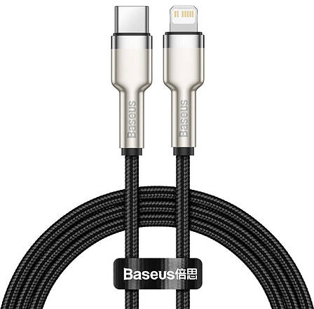 Кабель для зарядки телефона/ смартфона Baseus Type-C - Lightning 2 А 2 м Чорний/ Сірий (CATLJK-B01), фото 1