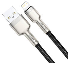 Кабель для зарядки телефона/ смартфона Baseus USB - Lightning 2.4 А 2 м Чорний/ Сірий (CALJK-B01), фото 3