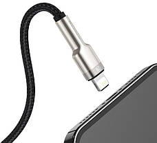 Кабель для зарядки телефона/ смартфона Baseus USB - Lightning 2.4 А 2 м Чорний/ Сірий (CALJK-B01), фото 5