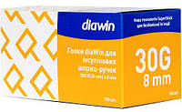 Иглы для инсулиновых шприц-ручек Diawin 8 мм, 100 шт.