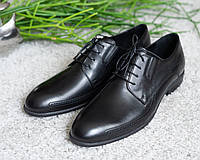 Удобные черные туфли на шнуровке 44 45 размер