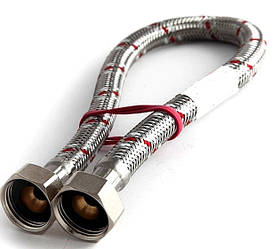 Шланги для підведення води з гуми з нержавіючої опліткою 1/2 20 см р. р.