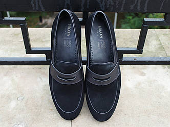 Замшеві чорні туфлі лофери 39 41 42 розмір