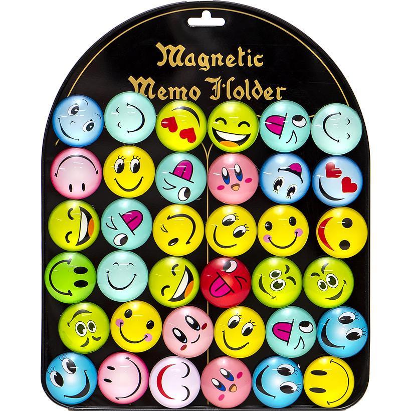 Магніт Смайли круглий різнокольоровий діаметр 3,5см (1шт) арт. 2-118, фото 1