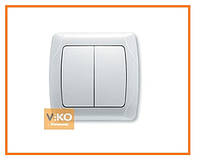 Вимикач 2-кл. білий ViKO Carmen