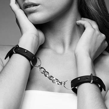 Eco -Leather наручники Bijoux Indiscrets Maze – Thin Handcuffs Black, фото 3