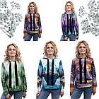 Худі жіноча бавовняна BONO р.52 кольорова з товстим шнурком на капюшоні 30034369, фото 2