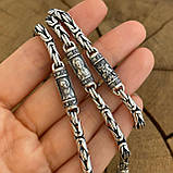 Срібний ланцюжок Лисий Хвост із 8 православними вставками зображують лікі святих і підвіскою Святий Павло, фото 2