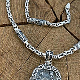 Срібний ланцюжок Лисий Хвост із 8 православними вставками зображують лікі святих і підвіскою Святий Павло, фото 3