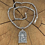 Срібний ланцюжок Лисий Хвост із 8 православними вставками зображують лікі святих і підвіскою Святий Павло, фото 5