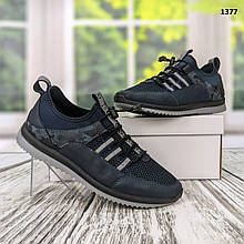 Підліткові кросівки, мокасини сітка темно-сині Dago Style 40