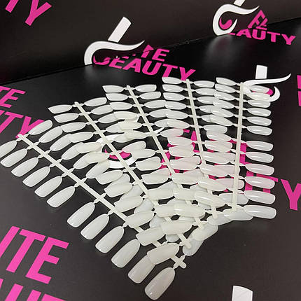 Lilly Beaute Глянцевые белые типсы 120 шт 5 в уп., фото 1