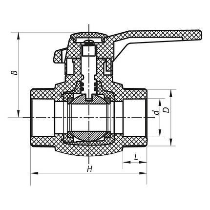 Кран кульовий PPR КШ (ручка) для гарячої води 25 (KOER K0176.PRO) (KP0228), фото 2