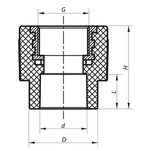 Муфта ВР 25x1/2F PPR KOER K0087.PRO (KP0105), фото 2
