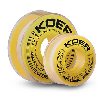 ФУМ стрічка для газу KOER STP-12 PRO 15M*0.2 мм*19mm (KR2811), фото 2