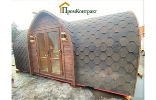 Баня бочка в стилі Іглу. Outdoor POD Sauna Igloo
