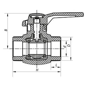 Кран кульовий PPR КШ (ручка) для гарячої води 63 (KOER K0180.PRO) (KP0232), фото 2