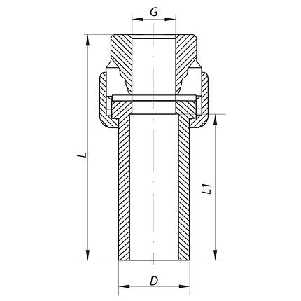 Розбірне різьбове з'єднання ВР 25x3/4F PPR KOER K0235.PRO (KP2600), фото 2