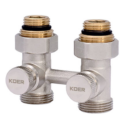 Вузол нижнього підключення радіатора прямий 3/4" (комплект) KOER KR.1131 (KR2815), фото 2