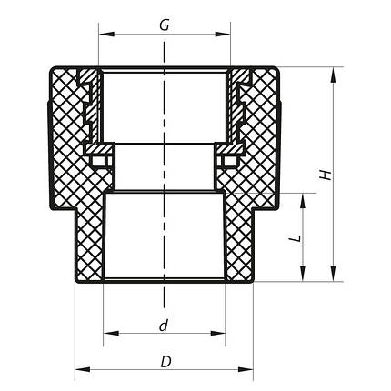 Муфта ВР 25x3/4F PPR KOER K0088.PRO (KP0106), фото 2