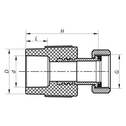 Муфта з накидною гайкою 25x3/4F PPR KOER K0142.PRO (KP0179), фото 2