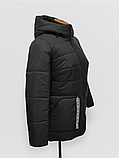 Жіноча демісезонна асиметрична куртка Нора, чорна, фото 6
