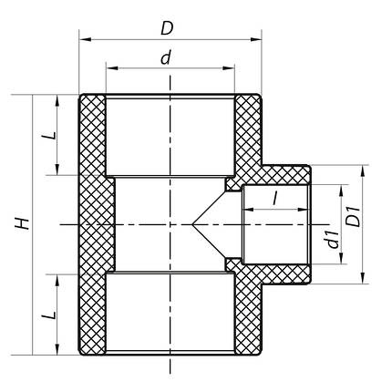 Трійник редукційний 90x50x90 PPR KOER K0224.PRO (KP2589), фото 2